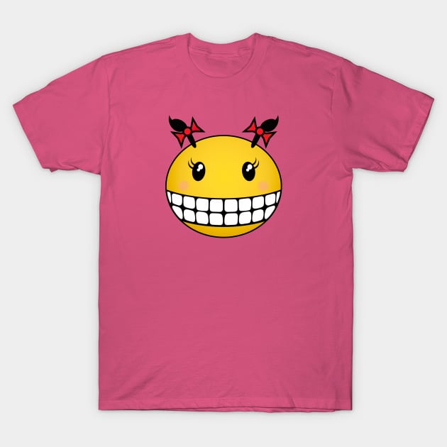 Girl Smiley - Dark hair and rosy cheeks T-Shirt by RawSunArt